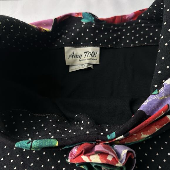 Amy Too! Girl’s Size 7 3/4 Sleeve Dress In Polka Dot Floral Skirt With Tulle. - Picture 5 of 14